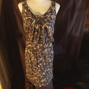 Ann Taylor Loft purple white floral mididress sz s